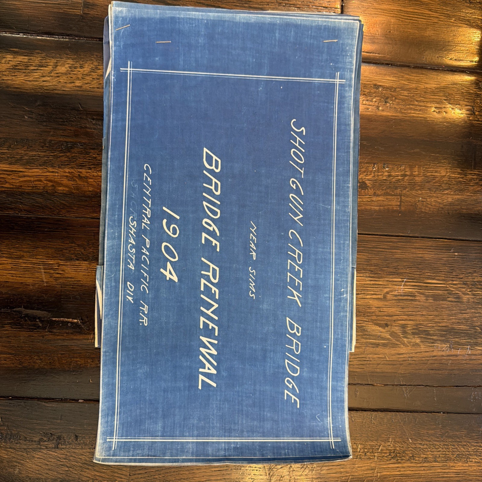 1904 Central Pacific Railroad Shotgun Creek Bridge Blueprint Archive 7 Plans