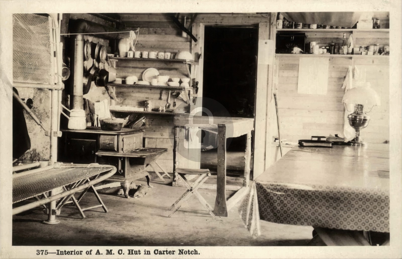 Carter Notch NH Interior Amc Hut Shorey Studio No. 375 RPPC Photo Postcard COPY