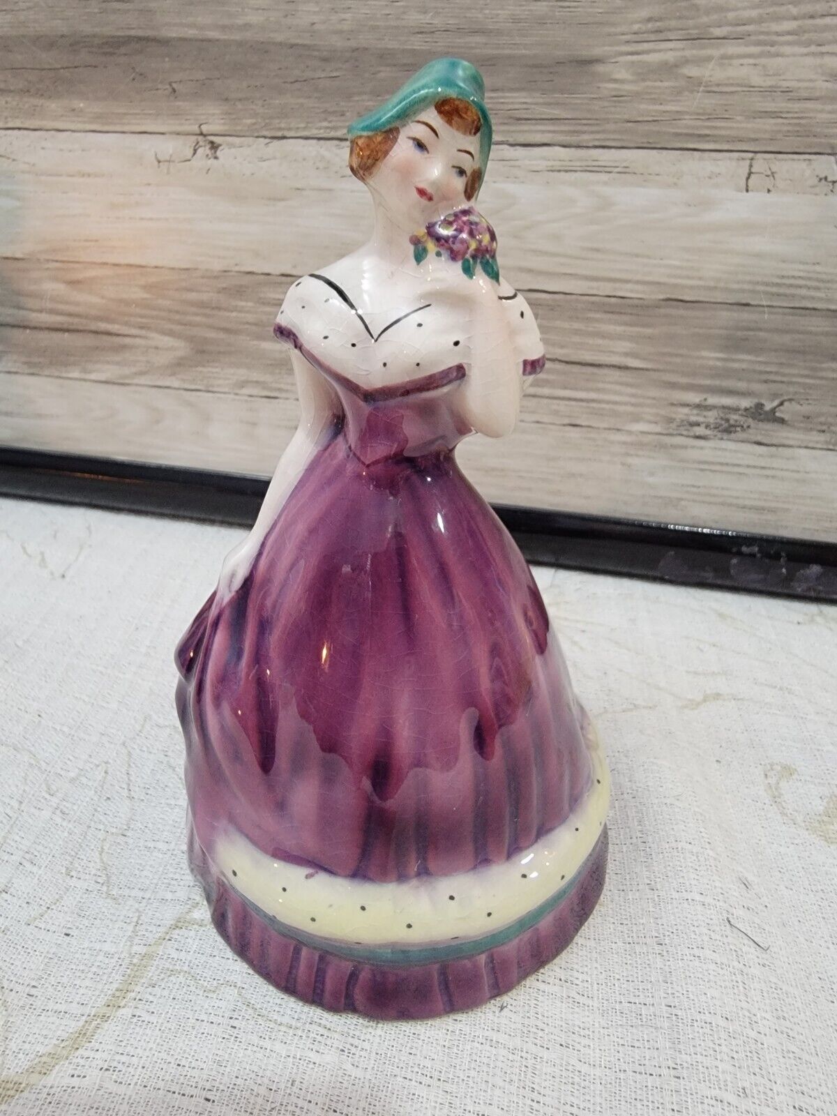 Vintage Goldscheider Lady Violet Figurine Artist Signed Original