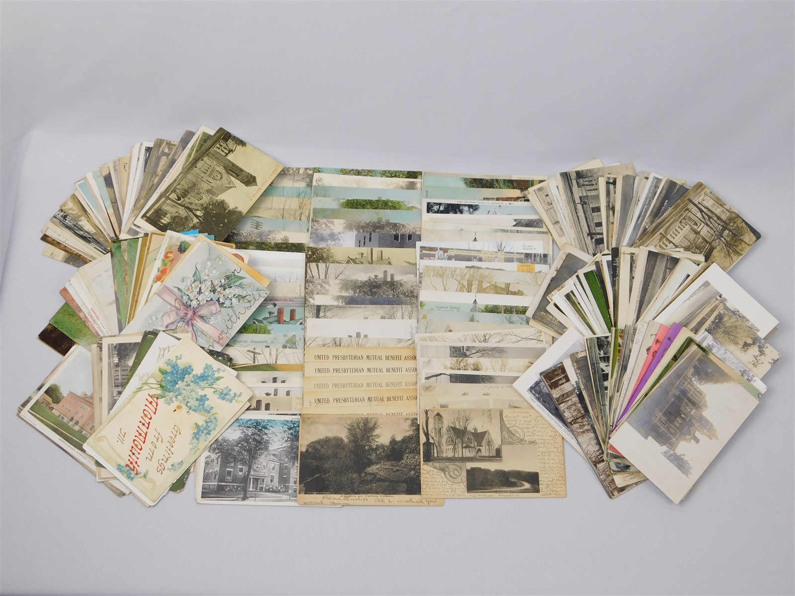 260 Pc Antique 1910s Mainly RPPC Monmouth Illinois Postcards Church School Views
