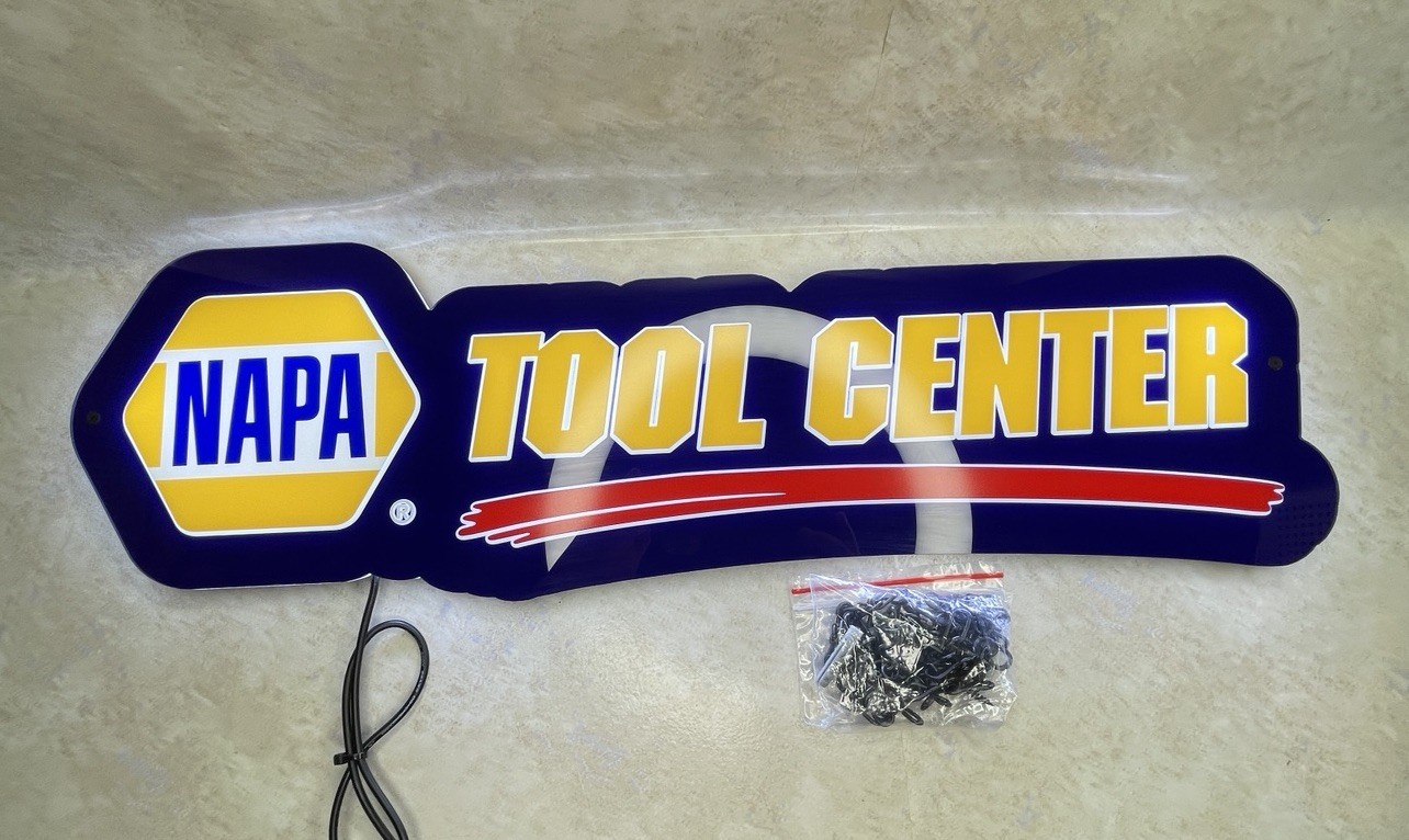 NAPA Auto Parts TOOLS CENTER Garage Lighted LED Sign Garage Man Cave Made In USA
