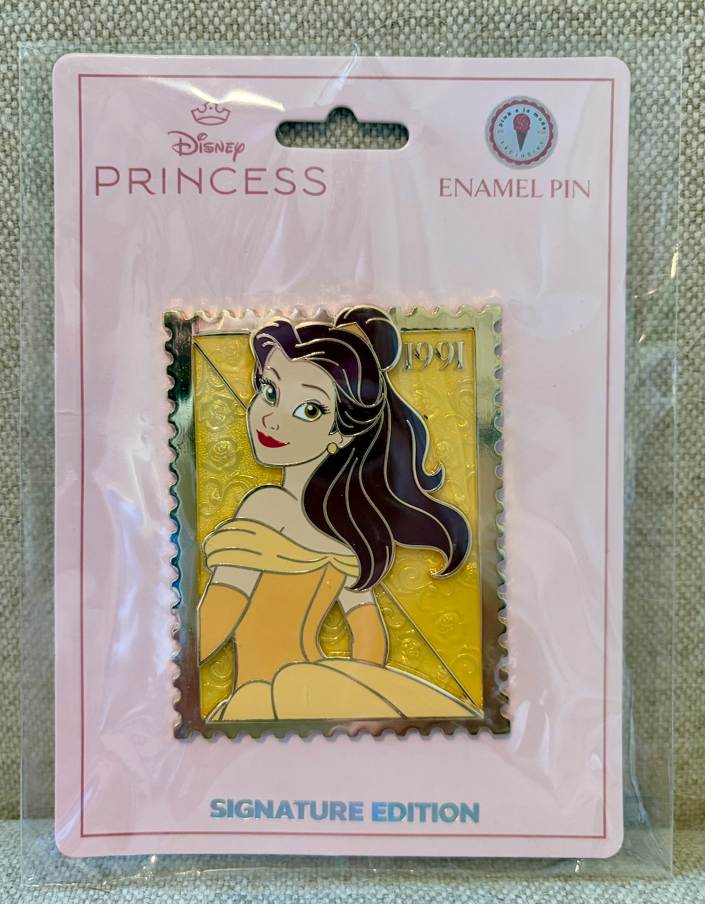 Disney PALM Royal Stamp Belle Beauty and the Beast Enamel Pin LE 400 NEW