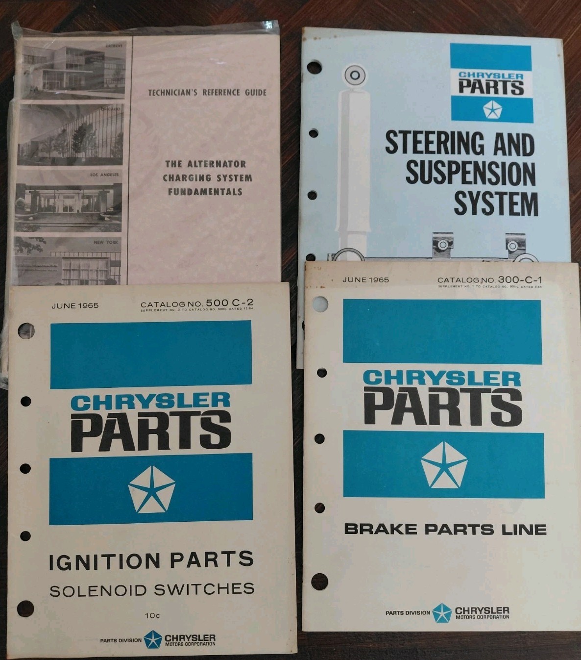 Original 1964 & 1965 Catalogs For Chrysler  Parts, Tech. Reference Guide Lot Of4