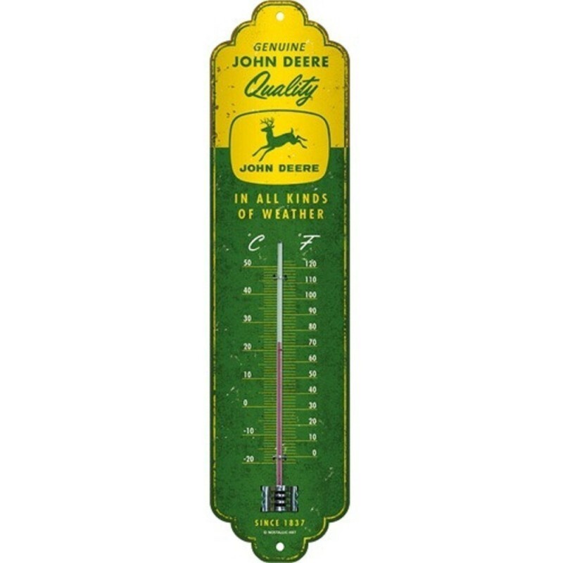 John Deere Retro Thermometer Wall Nostalgic Indoor Yellow 12.5 John Deere Retro Thermometer Wall Nostalgic Indoor Yellow 12.5