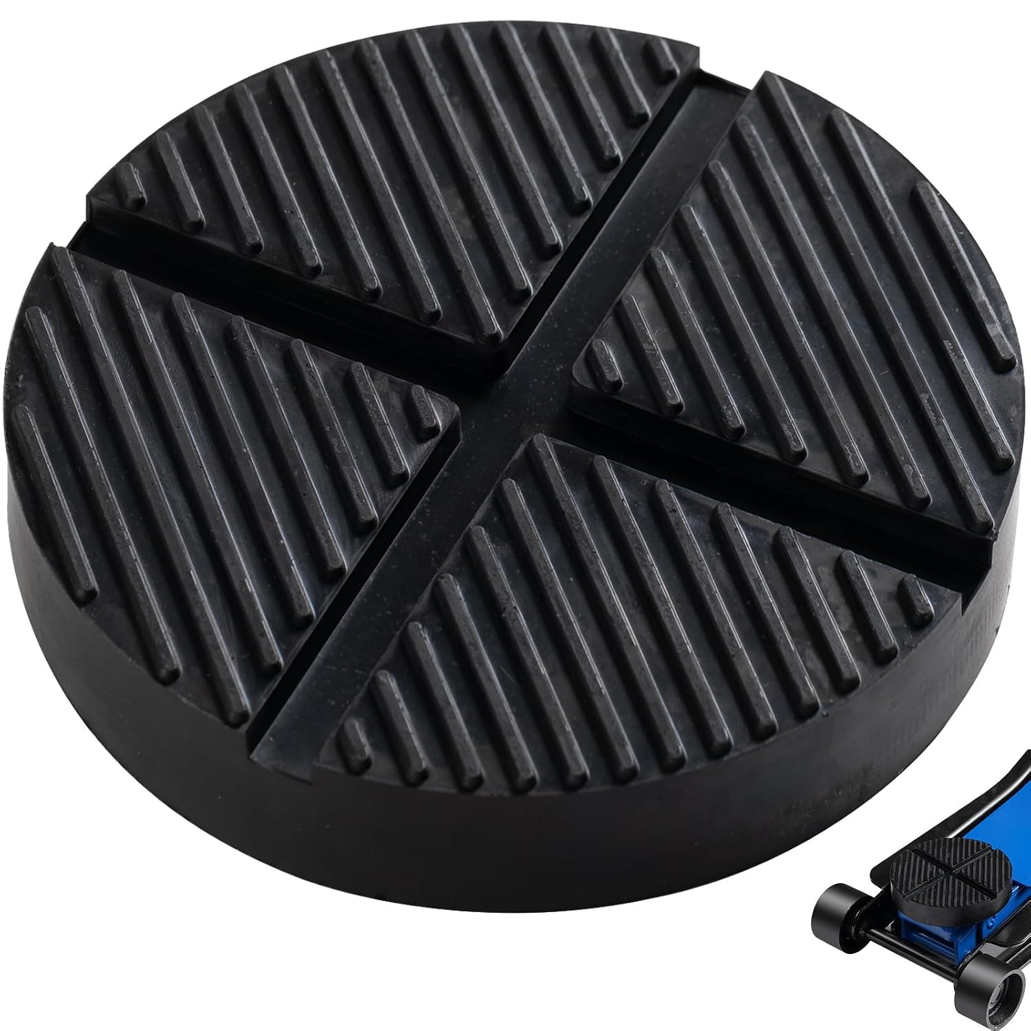Universal Floor Jack Rubber Pad & Jack Puck, Black, Car Jack Accessories, 1 Pack