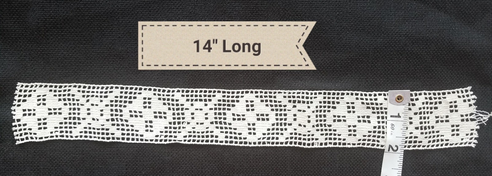 Vintage Trim Lace Cotton Insert 14” Edging A20 Sewing