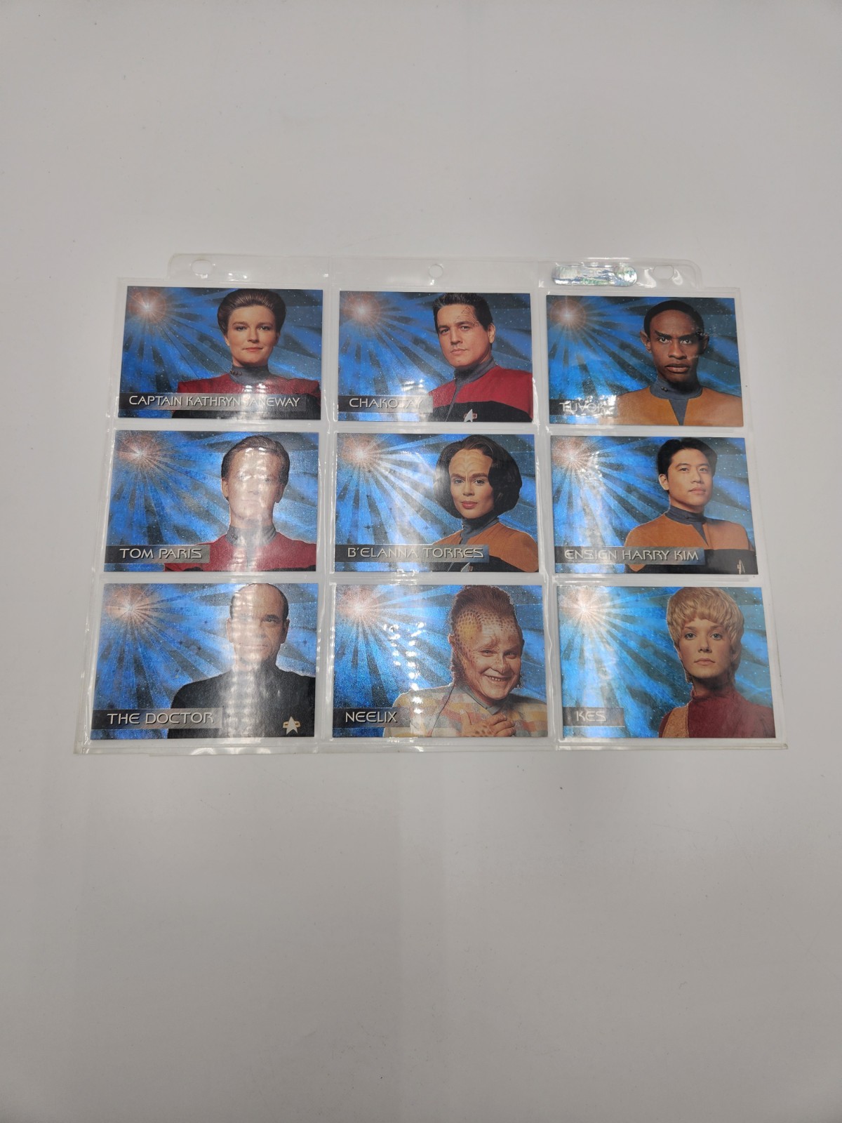 1995 SkyBox Star Trek Voyager Spectra-Etch Crew Complete 9 Card Insert Set S1-S9