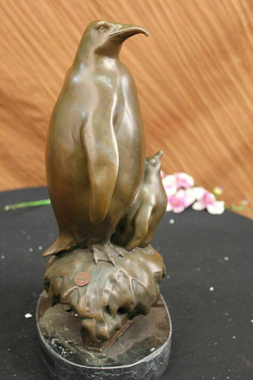 Emperor Penguin Family Sculpture Statue Figure Bronze And Figurine Art Deal Gift