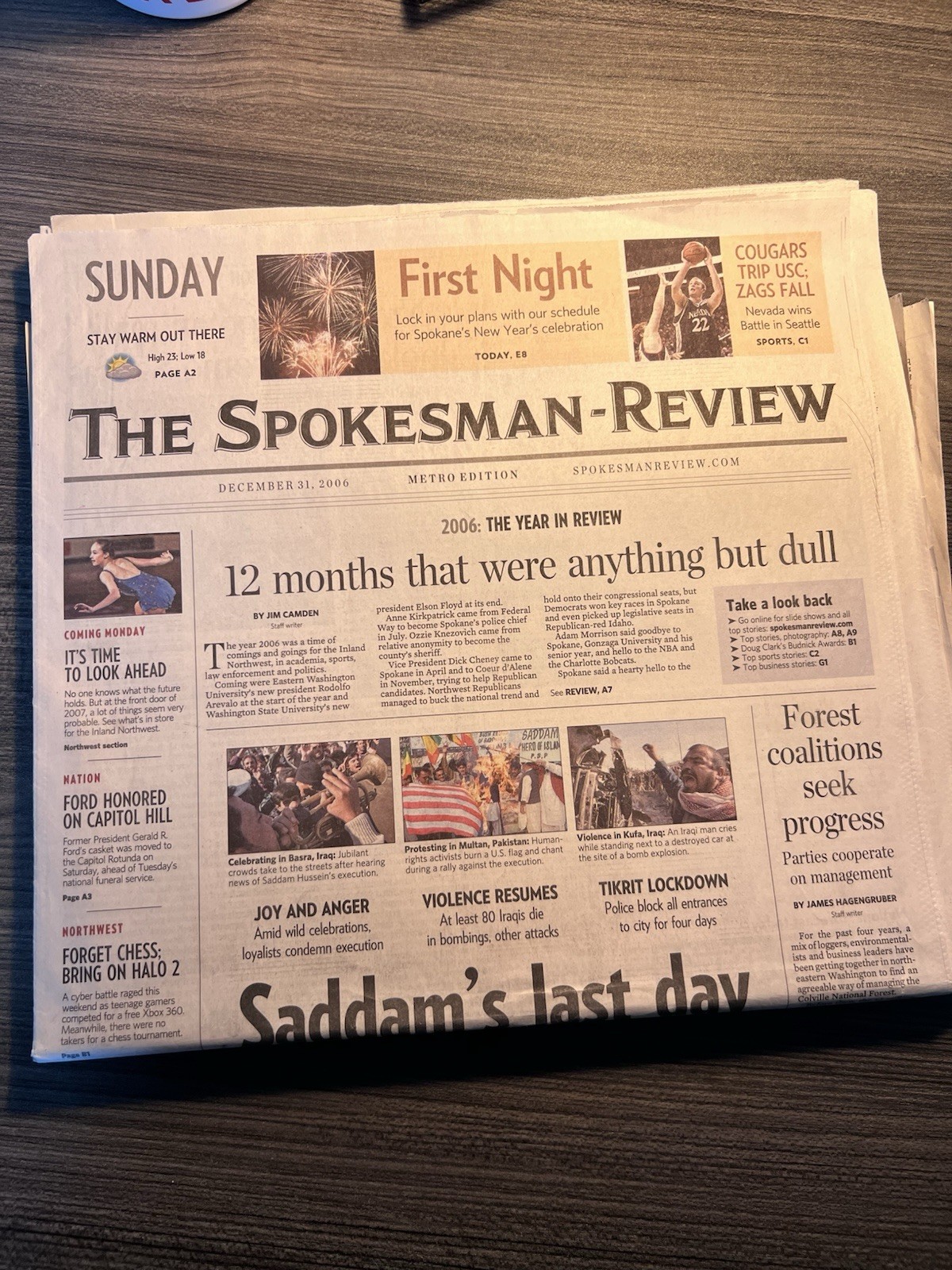 The Spokesman Review 12/31/06 Saddam Hussein Death