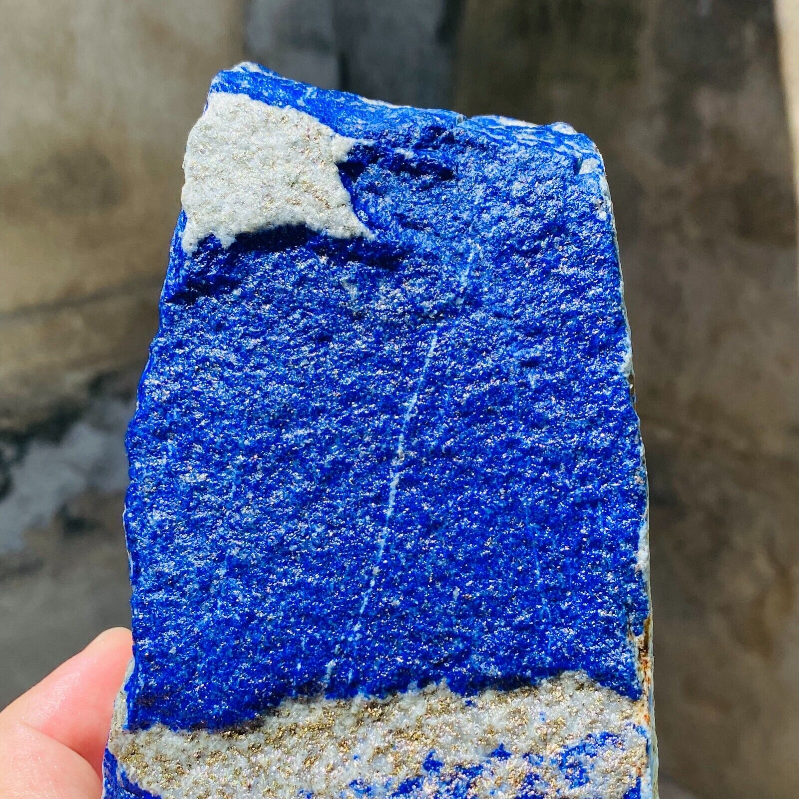 1970g Natural Blue Lapis Lazuli Crystal Mineral Stone Rough Specimen Healing