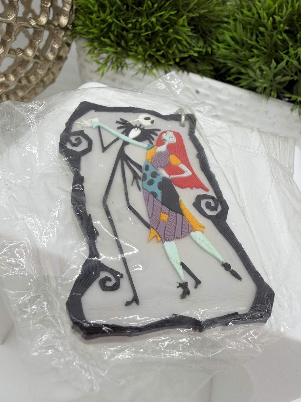 Vintage Applause Nightmare Before Christmas Jack Sally Keychain Sealed Disney