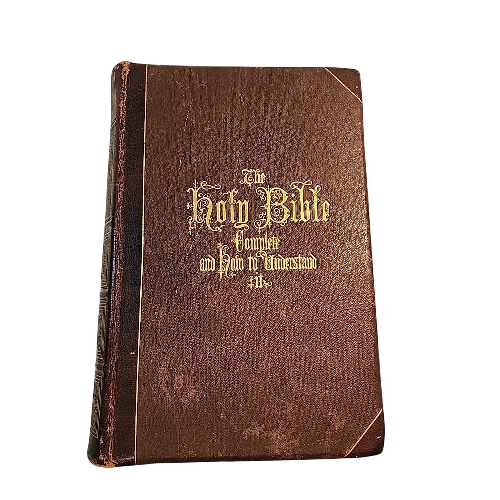 HITCHCOCKS COMPLETE HOLY BIBLE CRUDEN\'S CONCORDANCE 1885 LEATHER BOUND