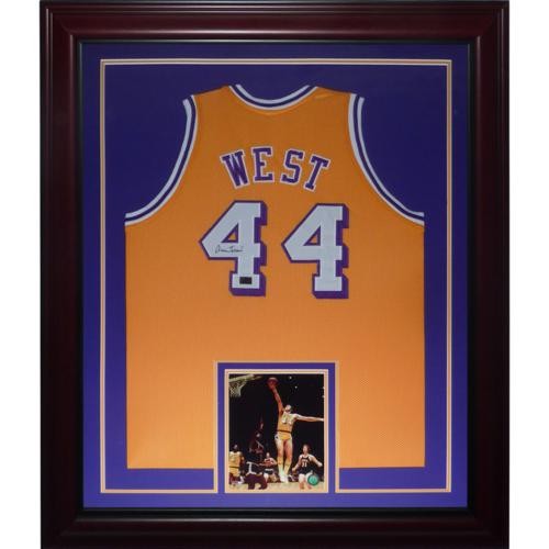 Jerry West Autographed Los Angeles Lakers (Yellow #44) Deluxe Framed Jersey Jerry West Autographed Los Angeles Lakers (Yellow #44) Deluxe Framed Jersey