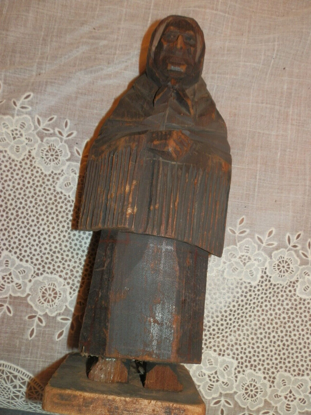 Old Witch/Lady Wood Carving, Swedish Folk Art, Unsigned, Shoes Have Damage 10\