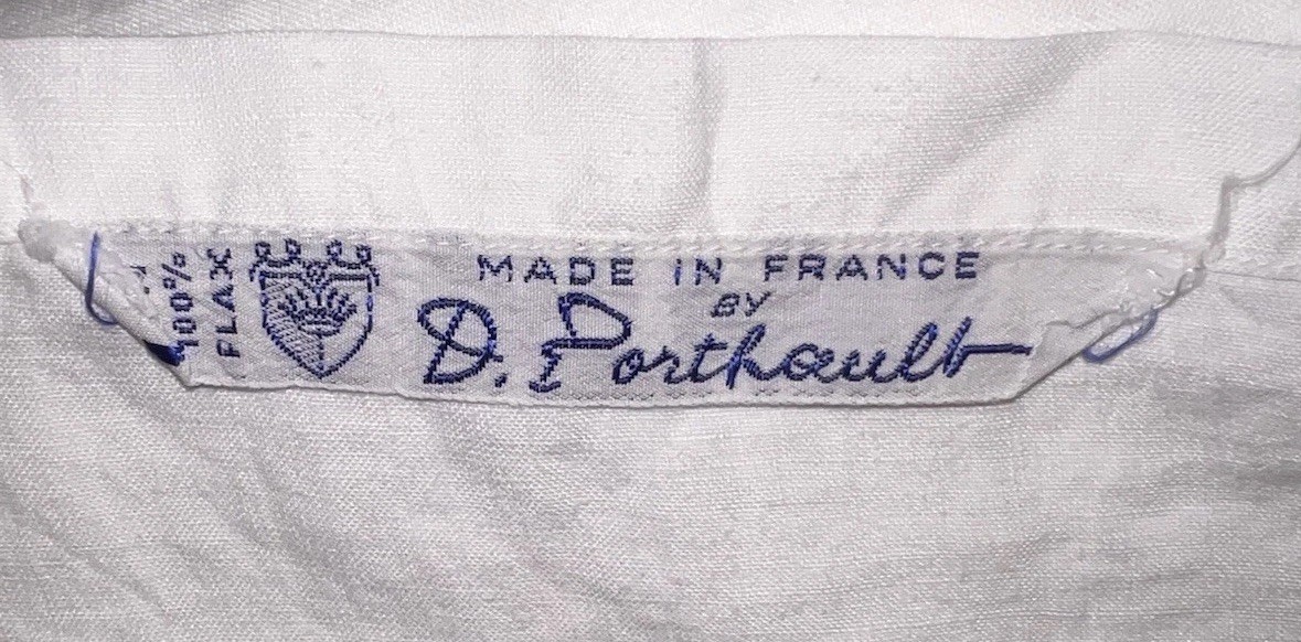 D. Porthault Rectangle Linen Tablecloth ~ Huge 108 “ X 54” Some Defects