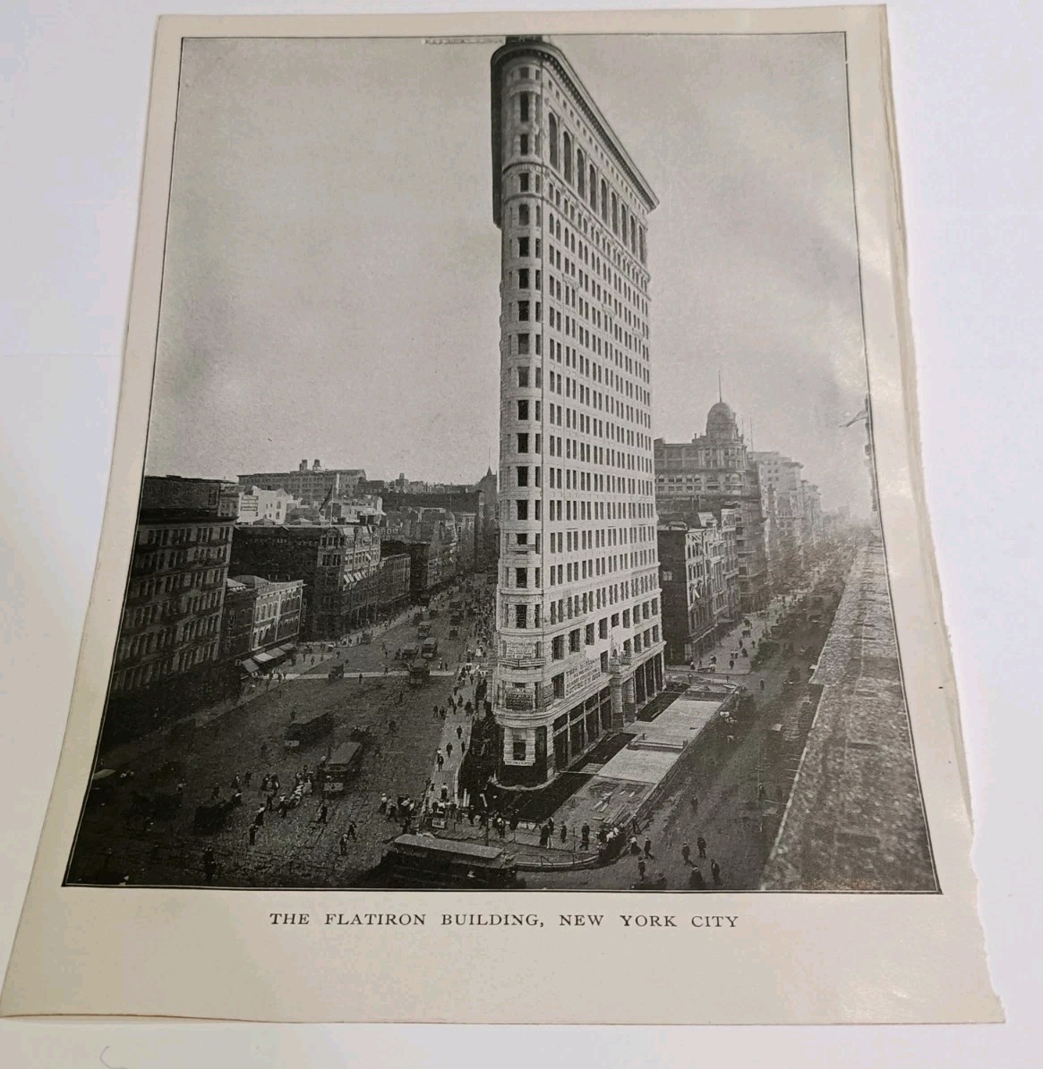 Early 1900s Flatiron Building Print   Vintage NYC Architecture Street Scene