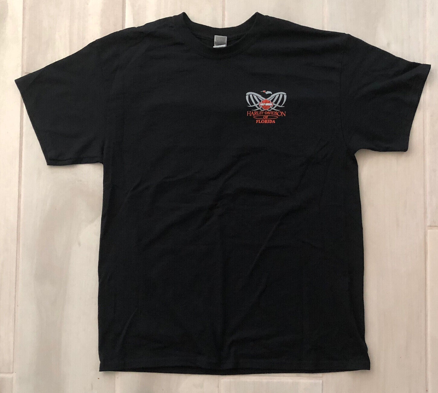 HARLEY DAVIDSON OF FLORIDA MENS LARGE BLACK MOTORCYCLE BIKE BIKER SHIRT