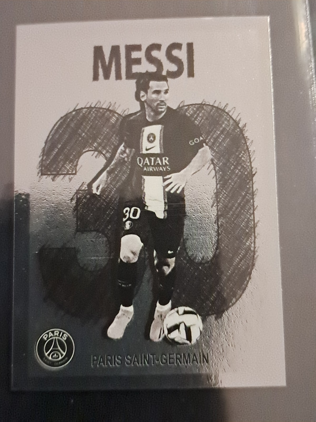 PANINI FOOT STICKER 2023 LEAGUE 1 LIONEL MESSI #239 CRACK ART PARALLEL PARIS PSG