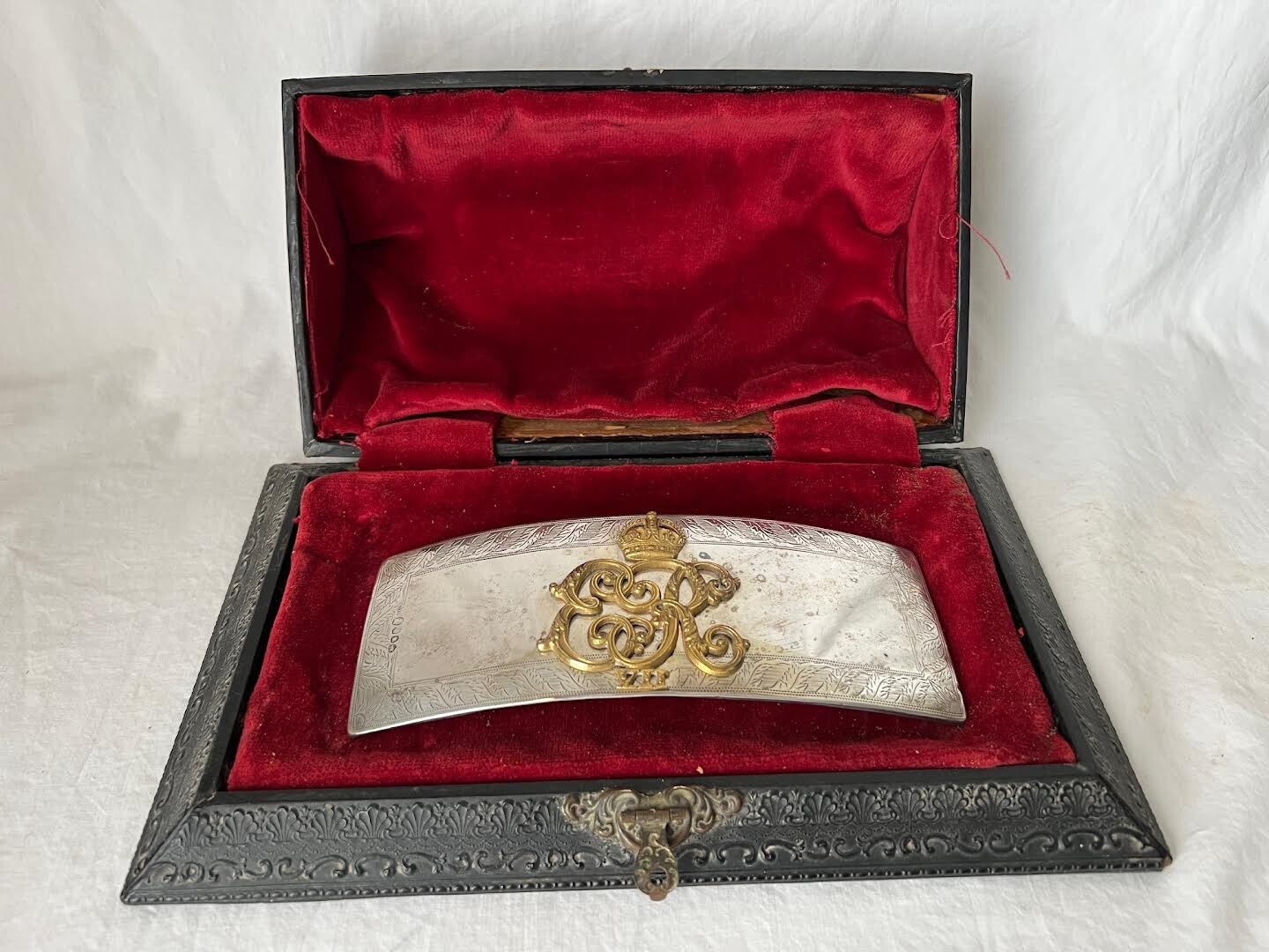 BRITISH VICTORIAN /EDWARDIAN  STERLING SILVER OFFICERS\' BELT POUCH AND RELIQUARY