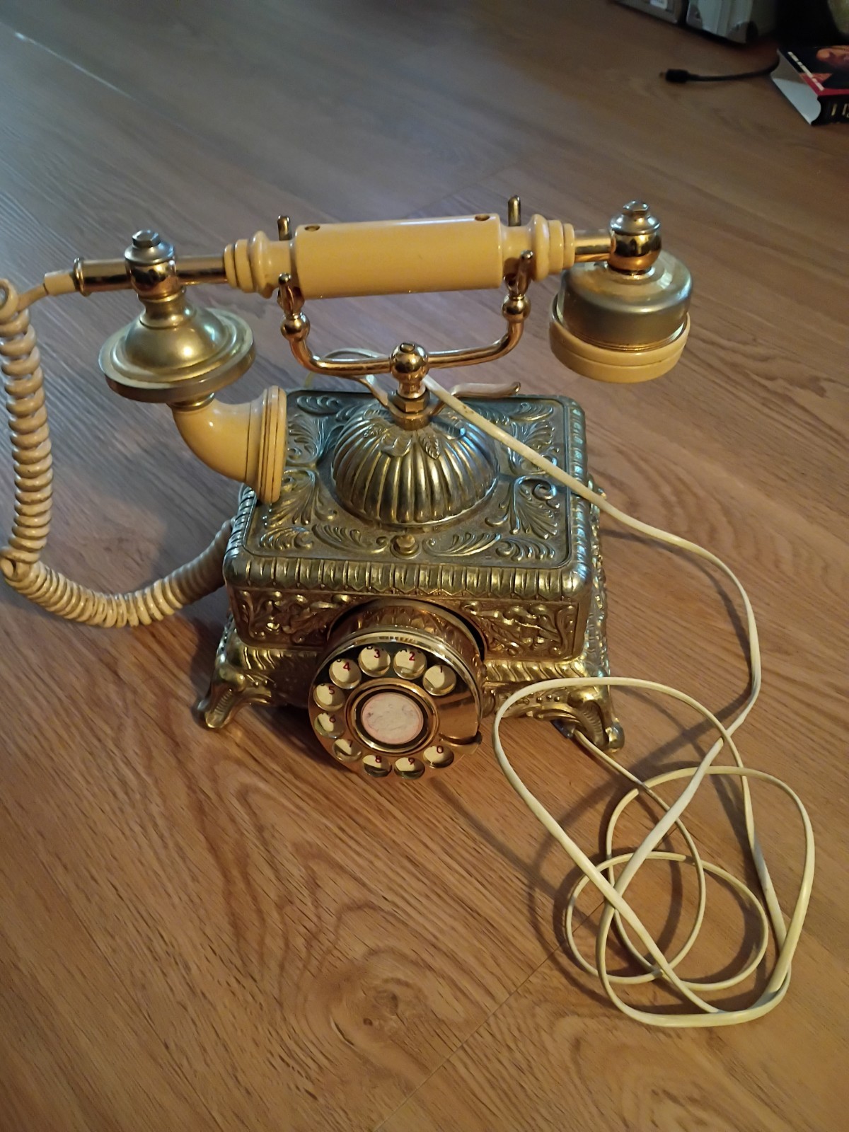 Vintage Gold Brass Rotary French Design Telephone