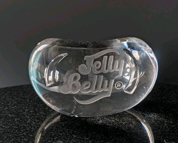 Marquis by Waterford Crystal Jelly Belly Logo Paperweight 25th Anniversary
