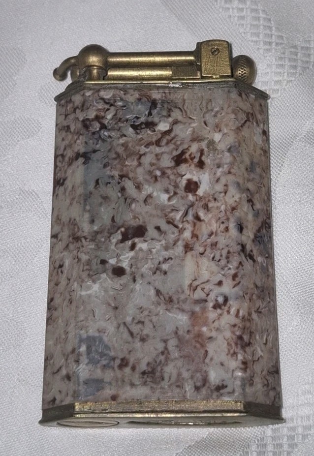 Vintage French 1930s Fujiama Onyx Table Lighter Ministry of Finance Untested