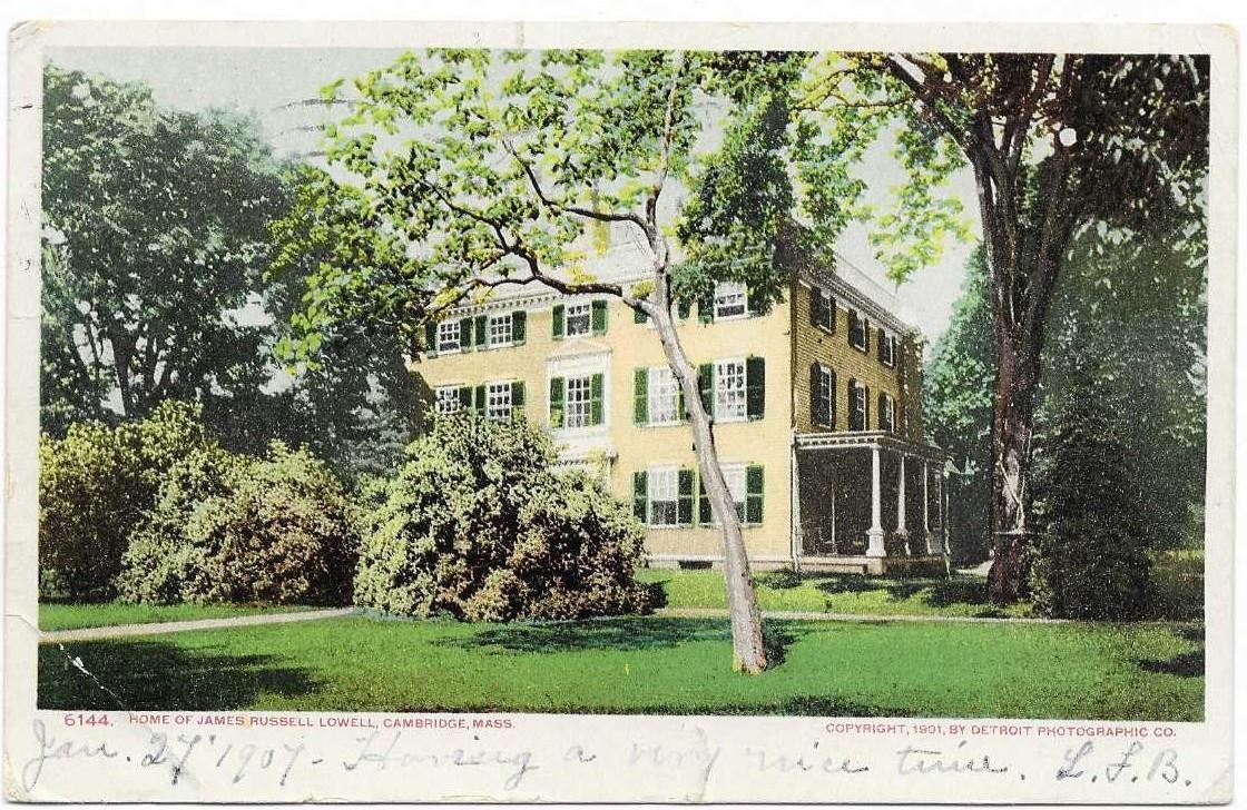 Early 1907 PC; Home of James Russell Lowell; Cambridge, Mass.