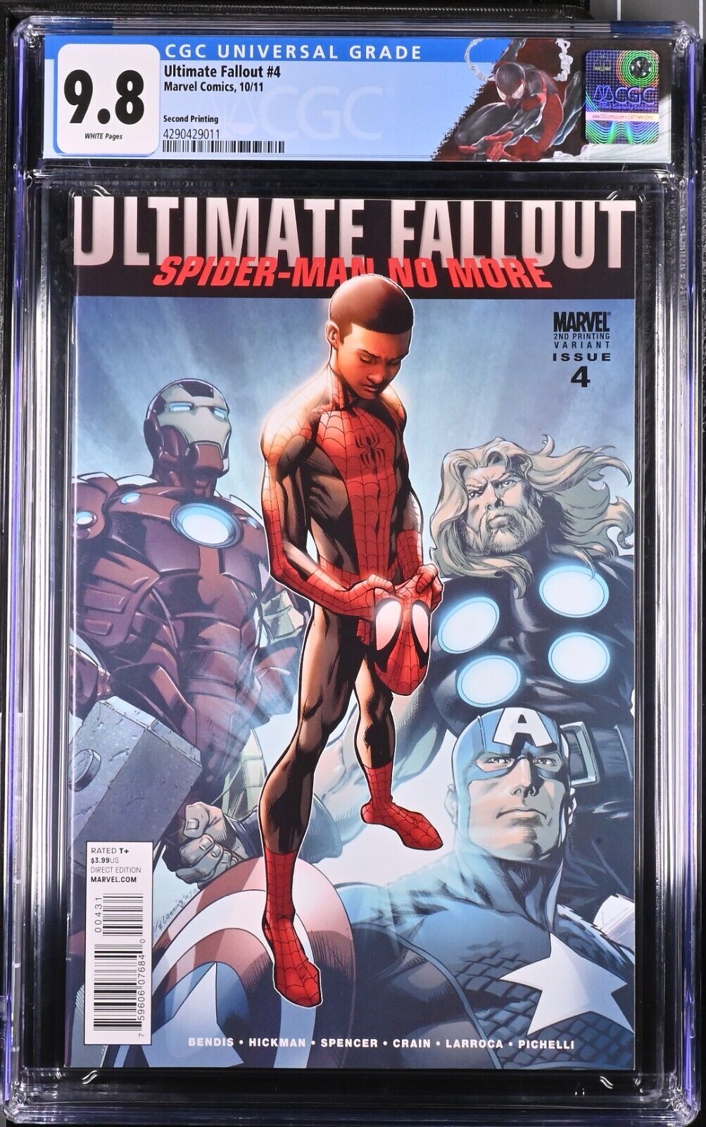 Ultimate Fallout 4 CGC 9.8 2nd Print Variant 2011 1st Miles Morales Custom Label