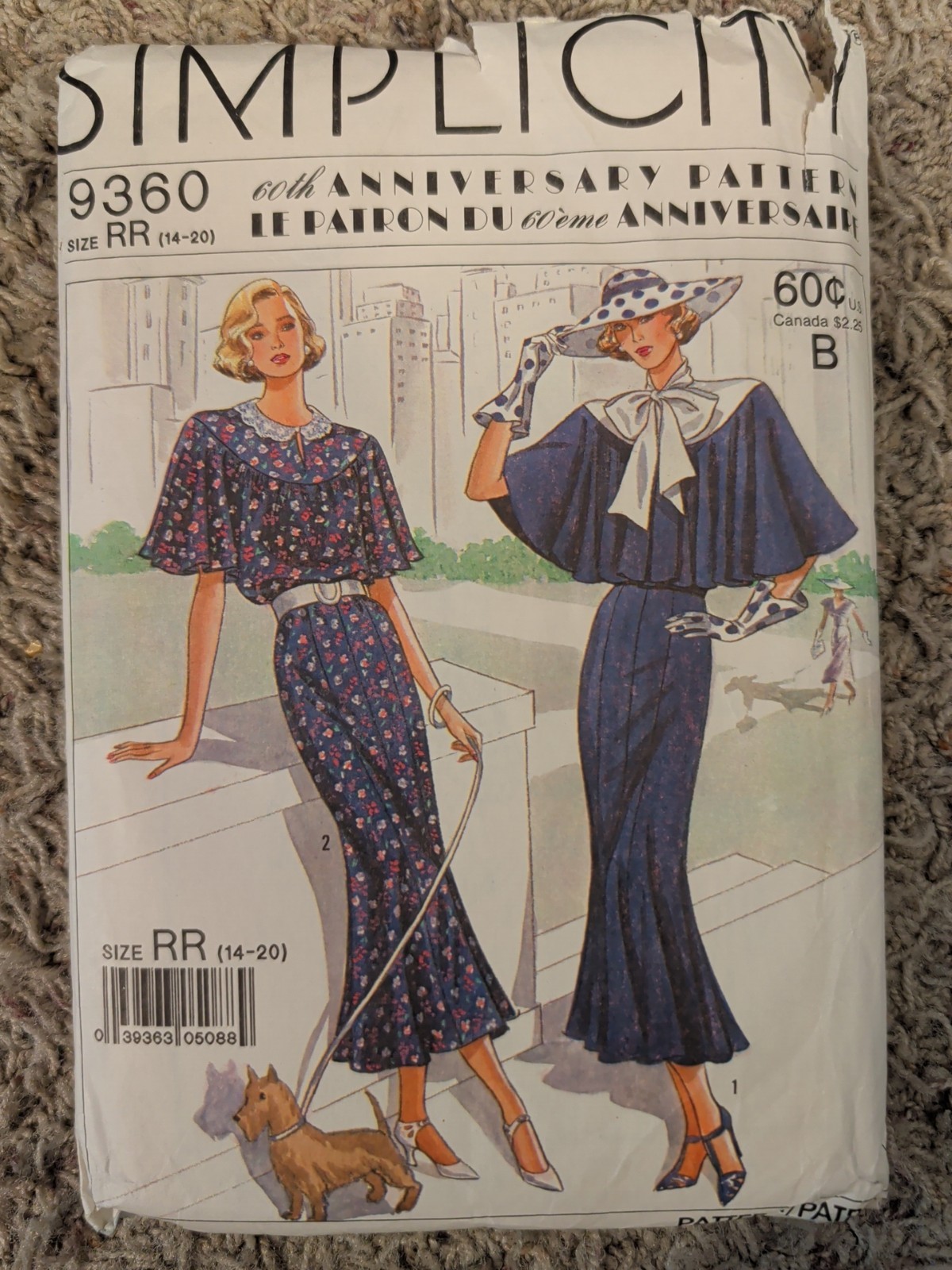 SIMPLICITY DRESS SEWING PATTERN #9360 Sz RR (14-20) 60th Anniversary New FF