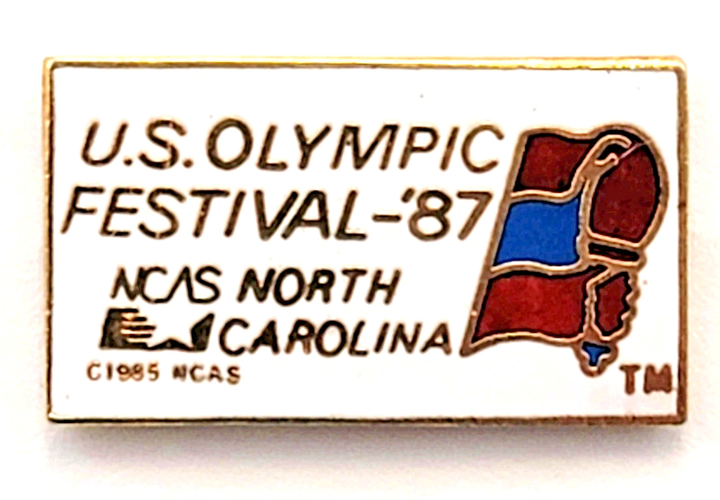 1987 US Olympic Festival North Carolina Pin NCAS Team USA Sports Collectible VTG