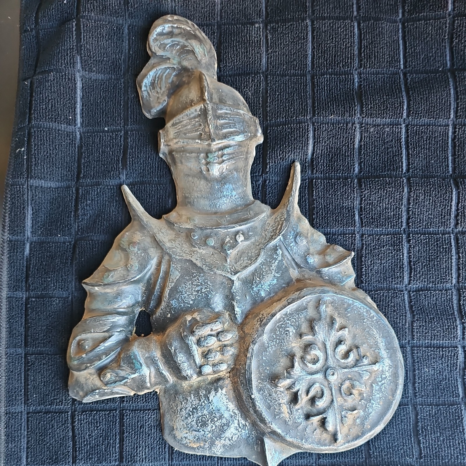 Vintage Mid Century Knight w/ Spiked Shield - 1960's Medieval Wall Hanging Art Vintage Mid Century Knight w/ Spiked Shield - 1960's Medieval Wall Hanging Art