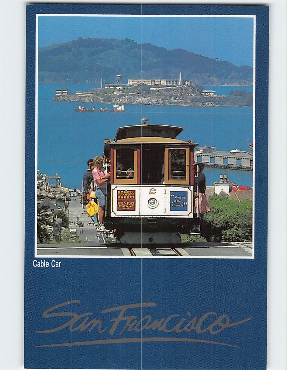 Postcard Cable Car in San Francisco California USA