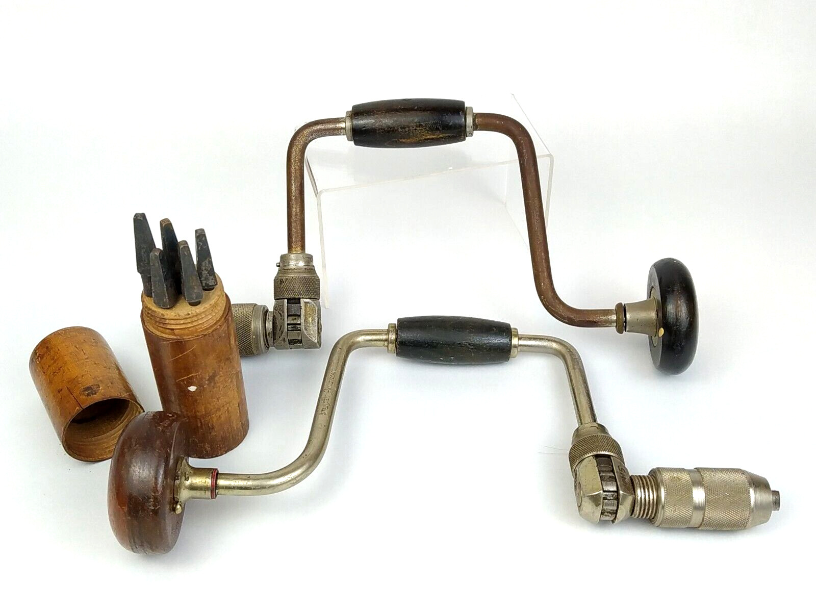 Stanley Handyman 10” No 965N & H1253 Racheting Brace Auger Hand Drills & Bits