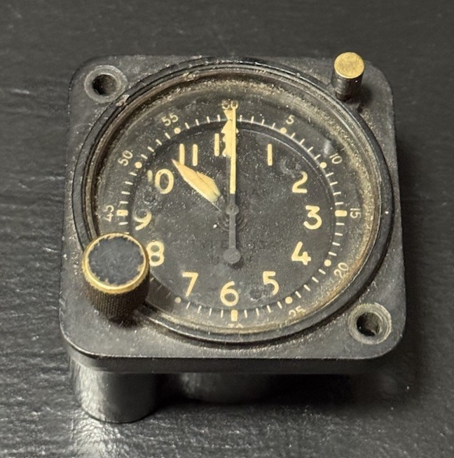 Vintage Waltham A-13A Military Aircraft Cockpit Clock 8-Day, Not Working