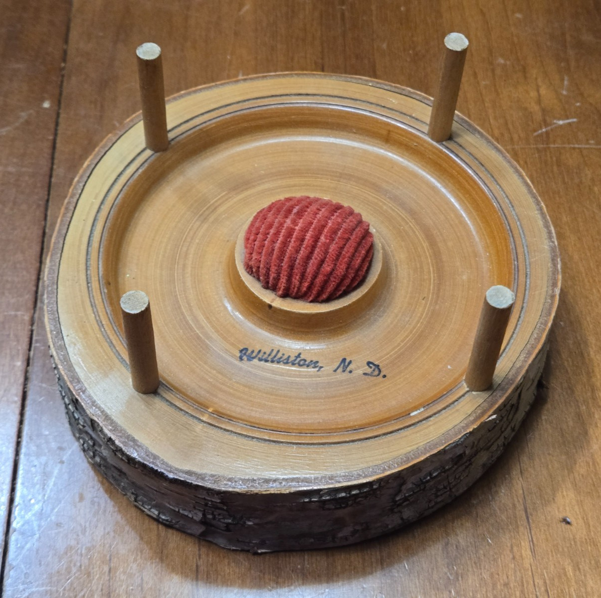 Vintage North Woods Spool Holder & Pin Cushion - Williston, ND