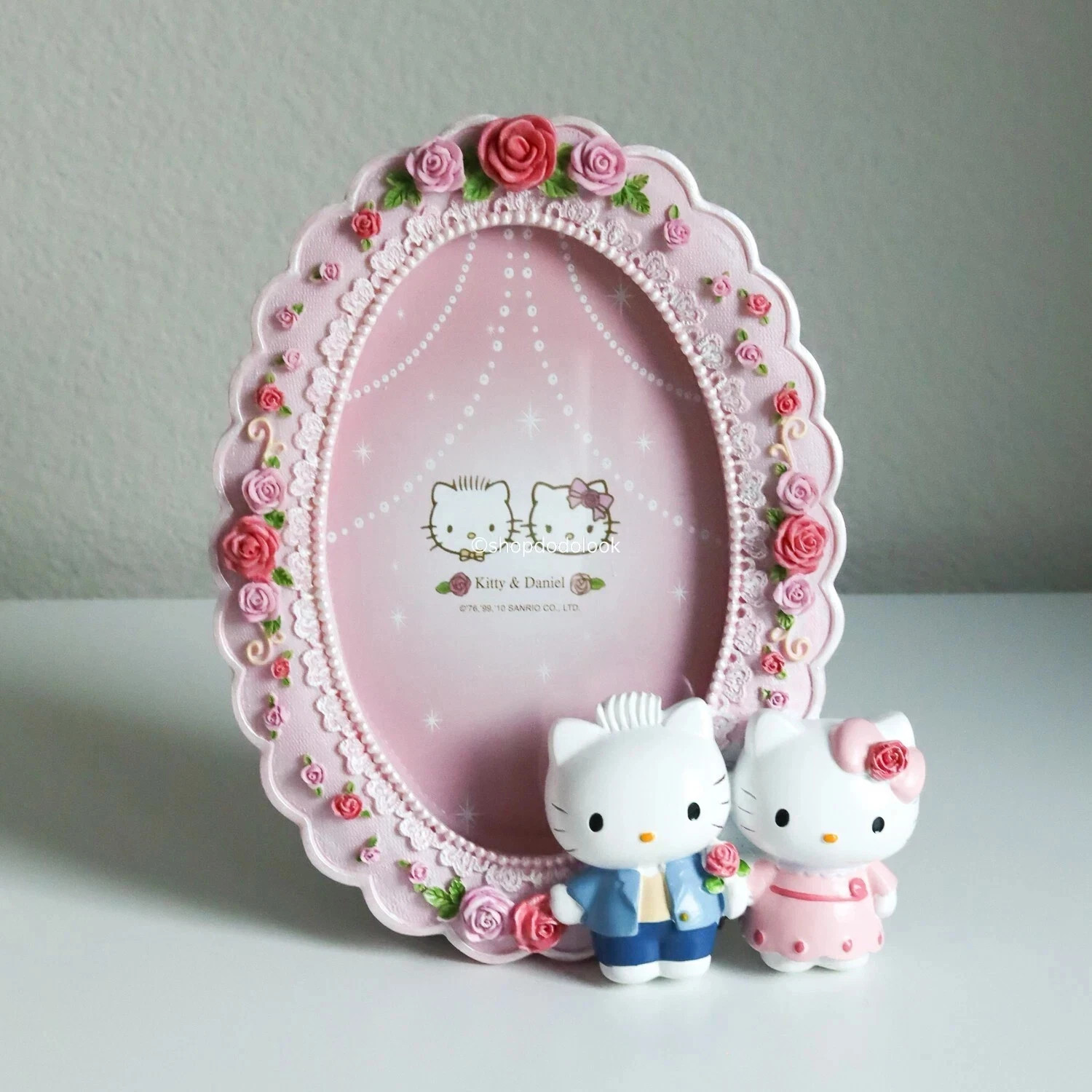 Vintage Sanrio Hello Kitty Dear Daniel Wedding Rose Photo Frame 9\'Hx6.5\