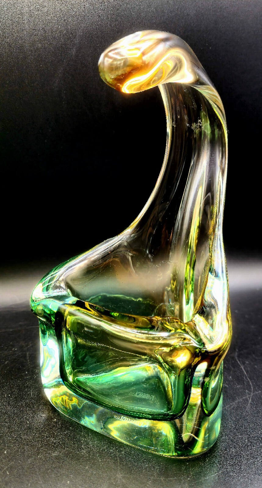 Rare Vintage KRISTALUXUS Mid-Century Modern 1960\'s Superb Art Glass Ashtray 