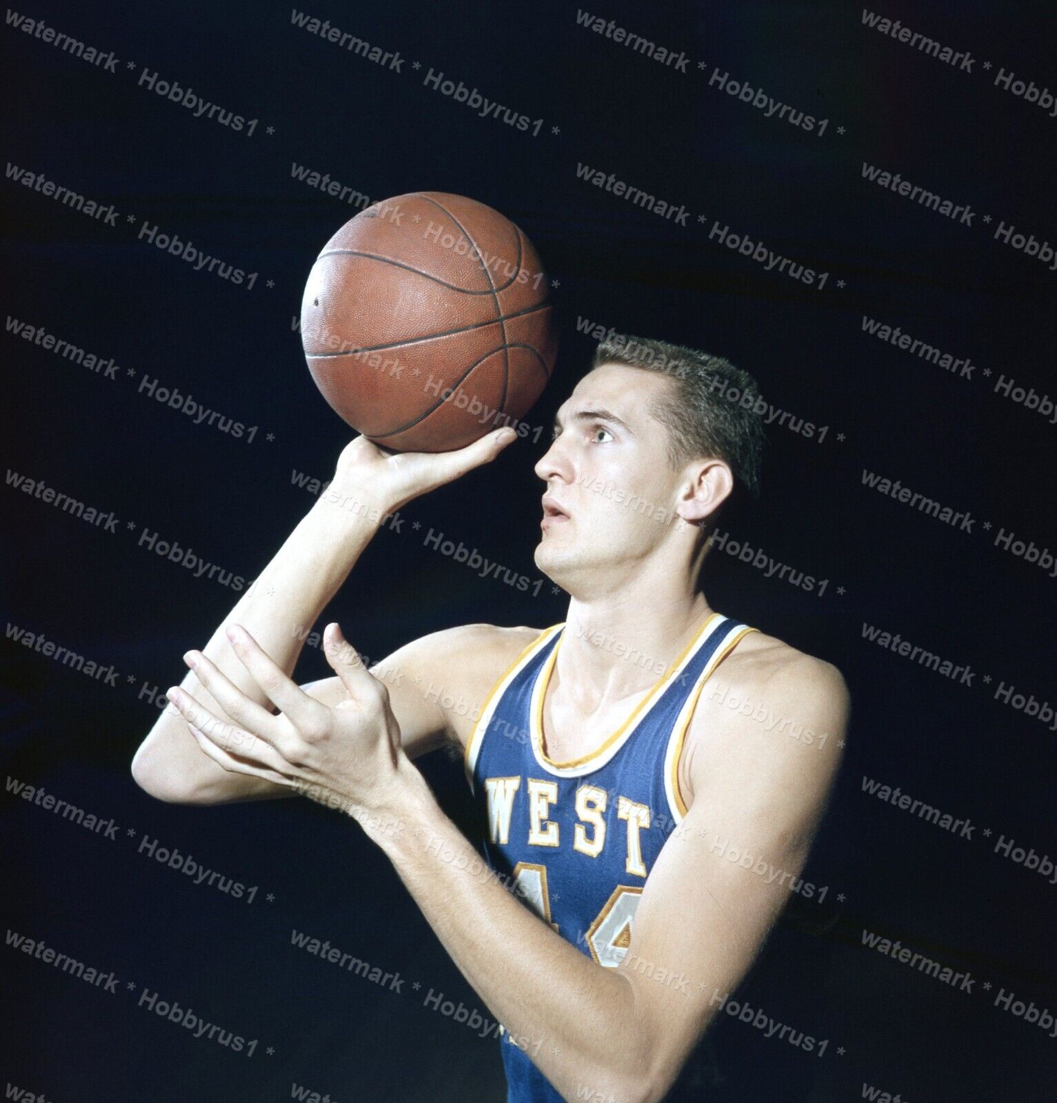 JERRY WEST College WVU LAKERS 1959 NBA Original 120mm Transparency CRYSTAL CLEAR