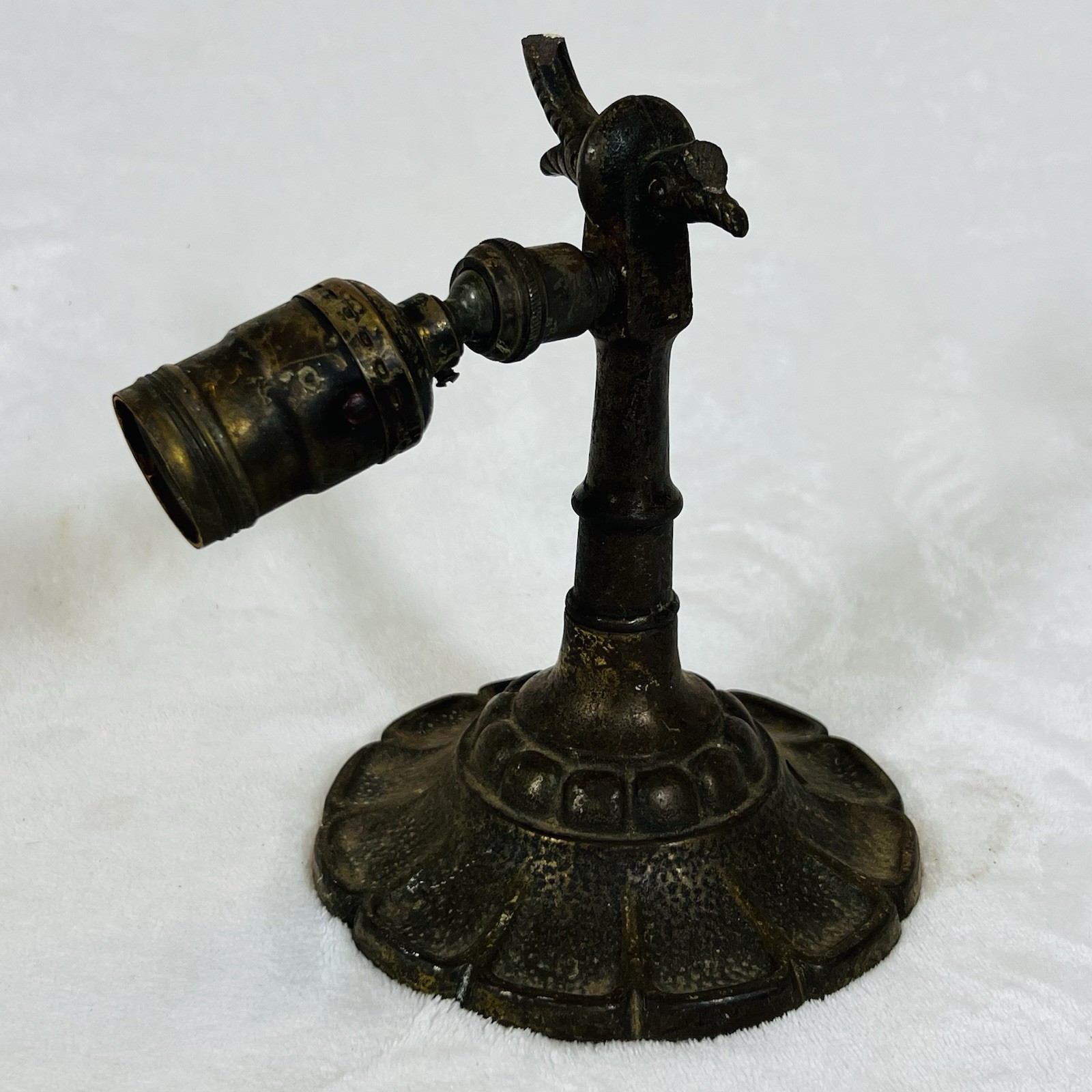 1920's Rembrandt Genie / Devil Piano Lamp,Antique Bronze Base Brass For Parts