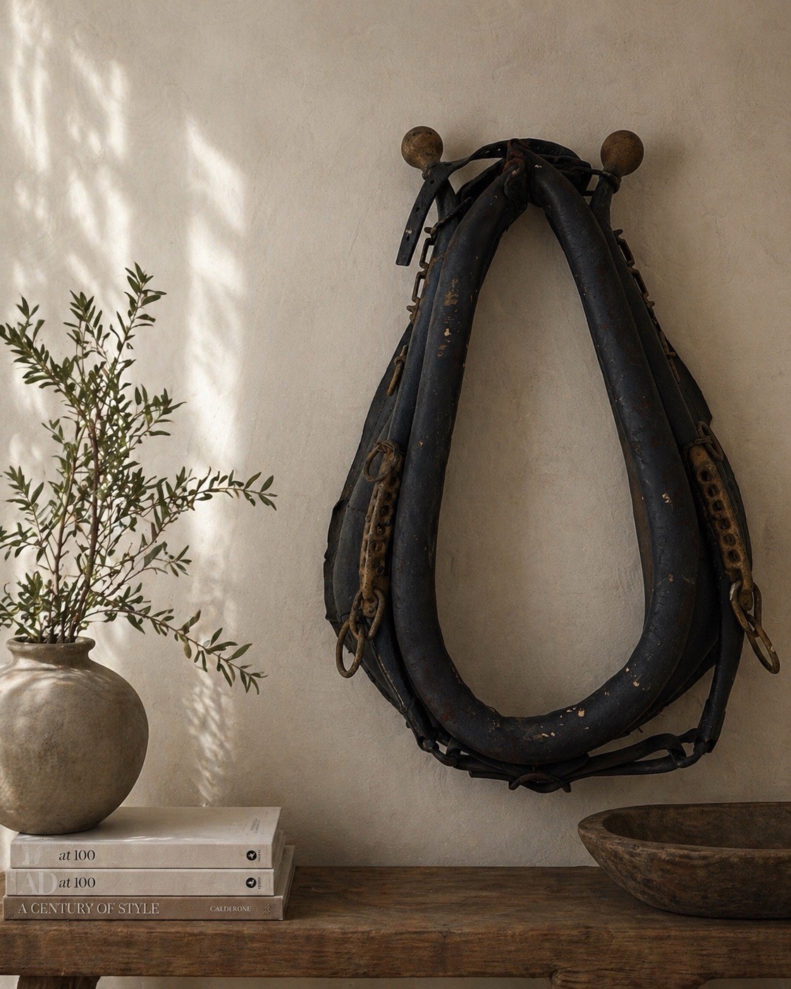 Vintage Horse Collar Farm Harness Wall Decor Rustic Equestrian Primitive Antique