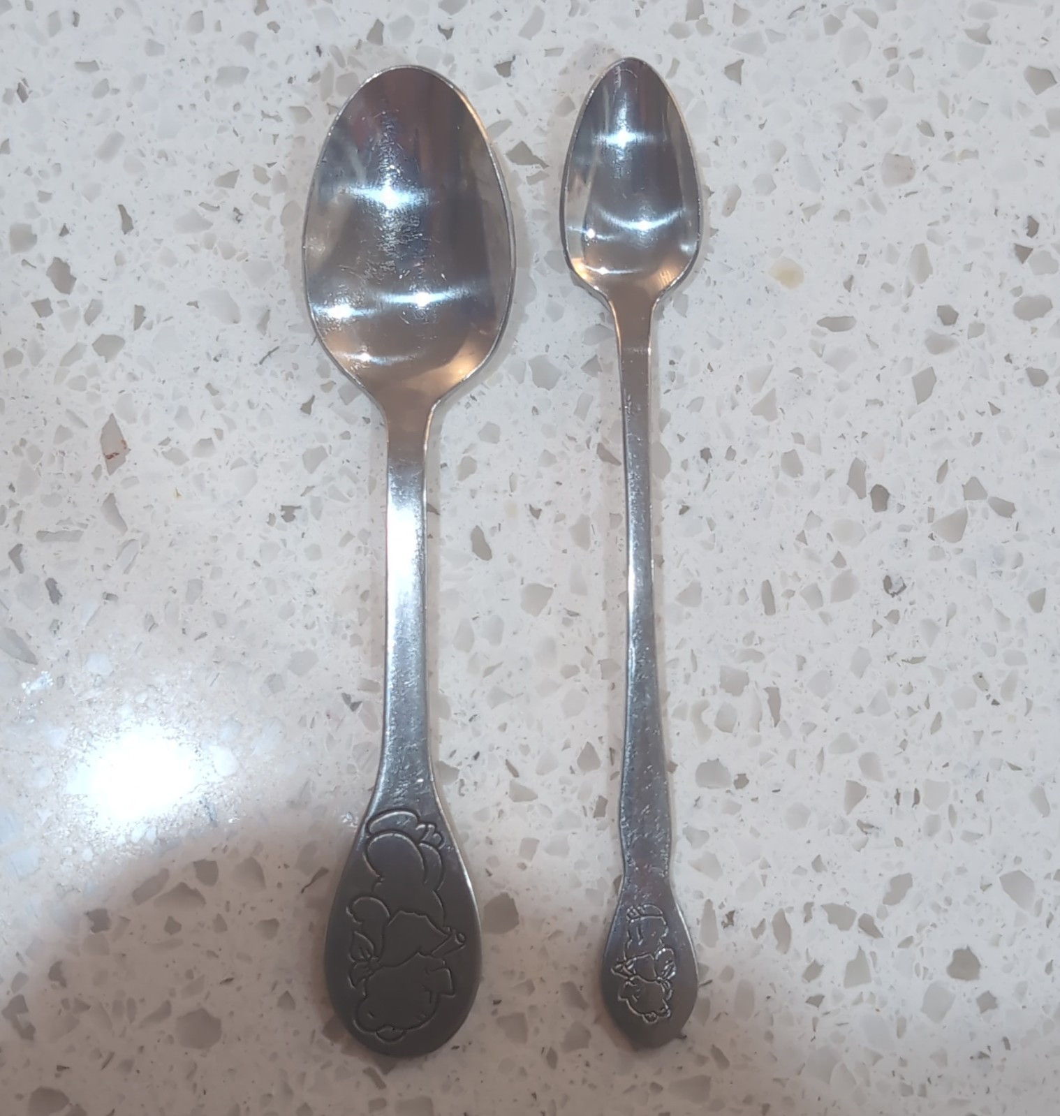 Towle Stainless Steel Cartoon Handle Collectible Spoons Set of 2, Korea
