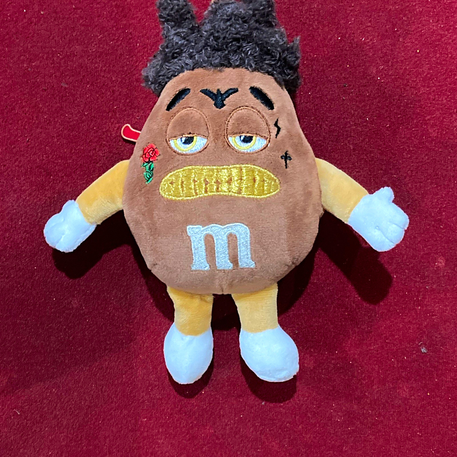 M&M\'s kodak black Brown Character Plush Keychain stash bag \