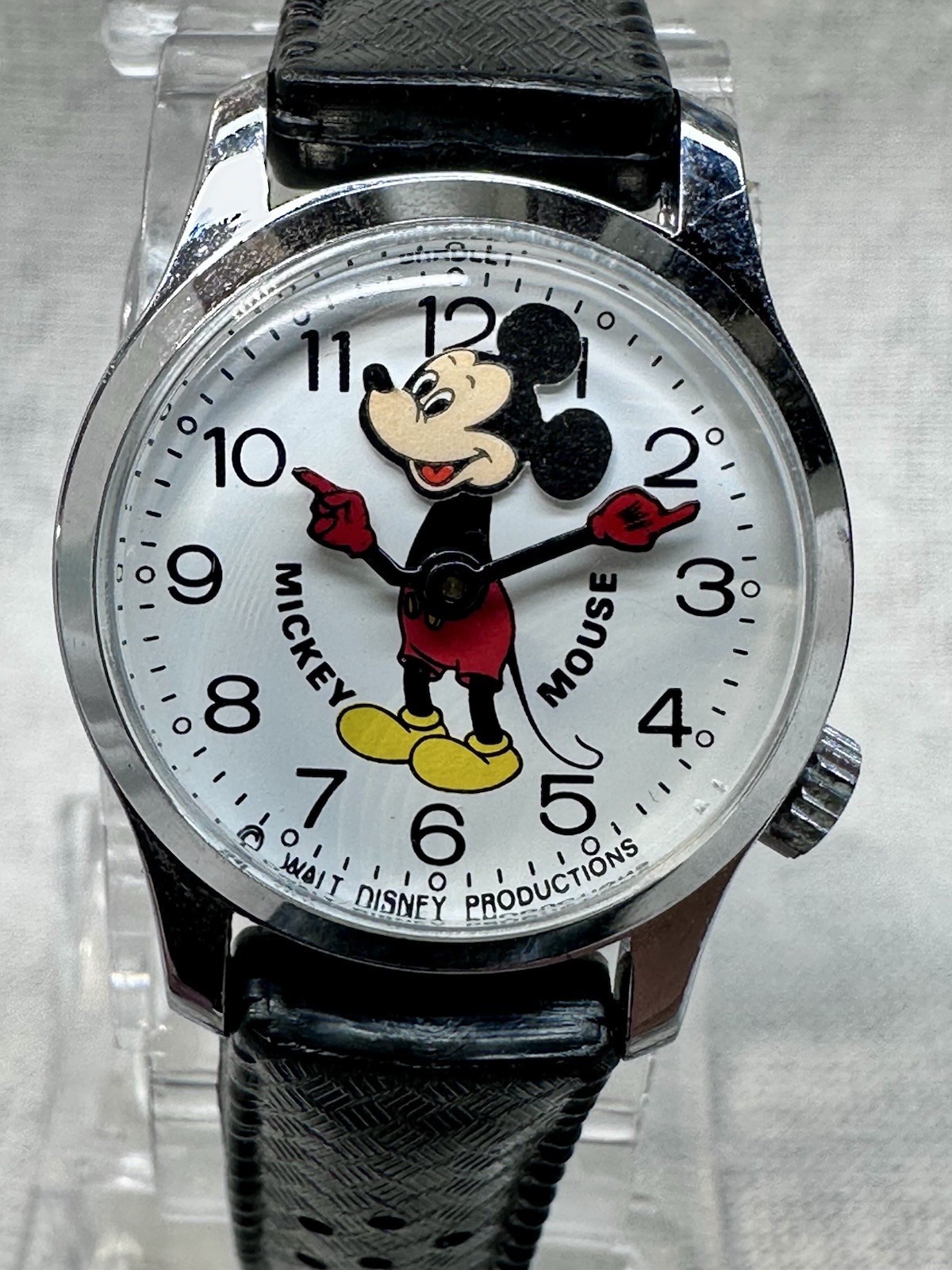 Vintage Bradley Mickey Mouse Nodding Head Swiss Watch working 