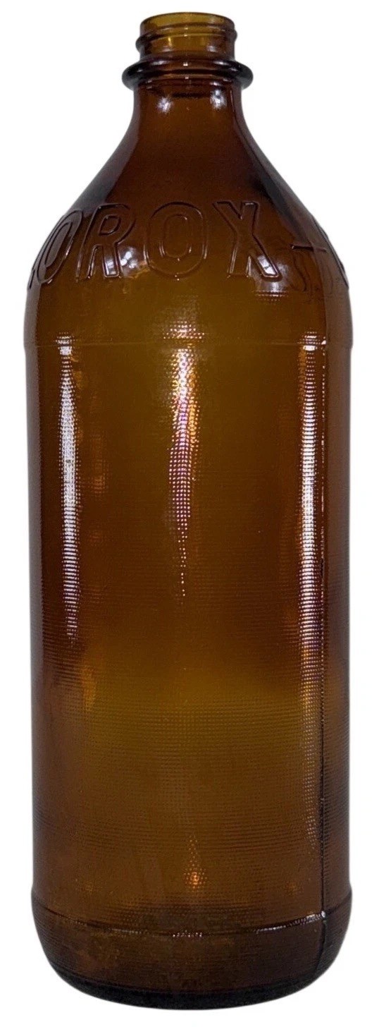 Vintage 1948 Clorox Amber Glass Bottle Newark OH Plant 10 Diamond Bottom 32oz