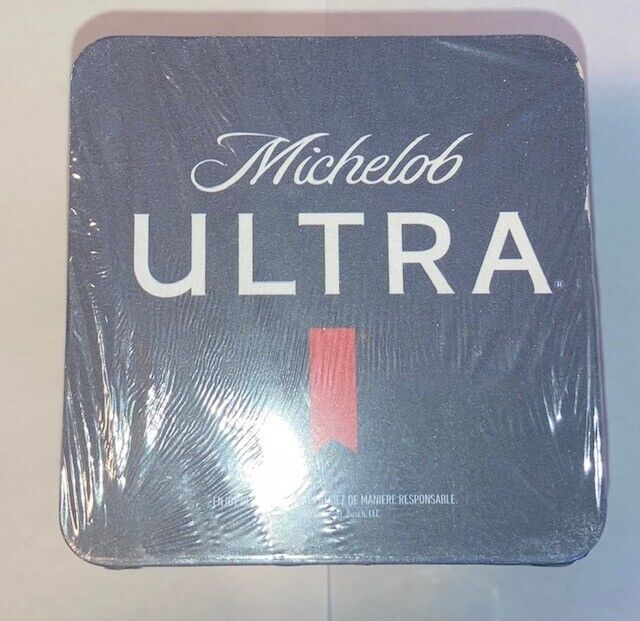 Pack of 125, Michelob ULTRA Bar Coaster 4 inch x 4 inch 2-sided NEW Sealed Blue