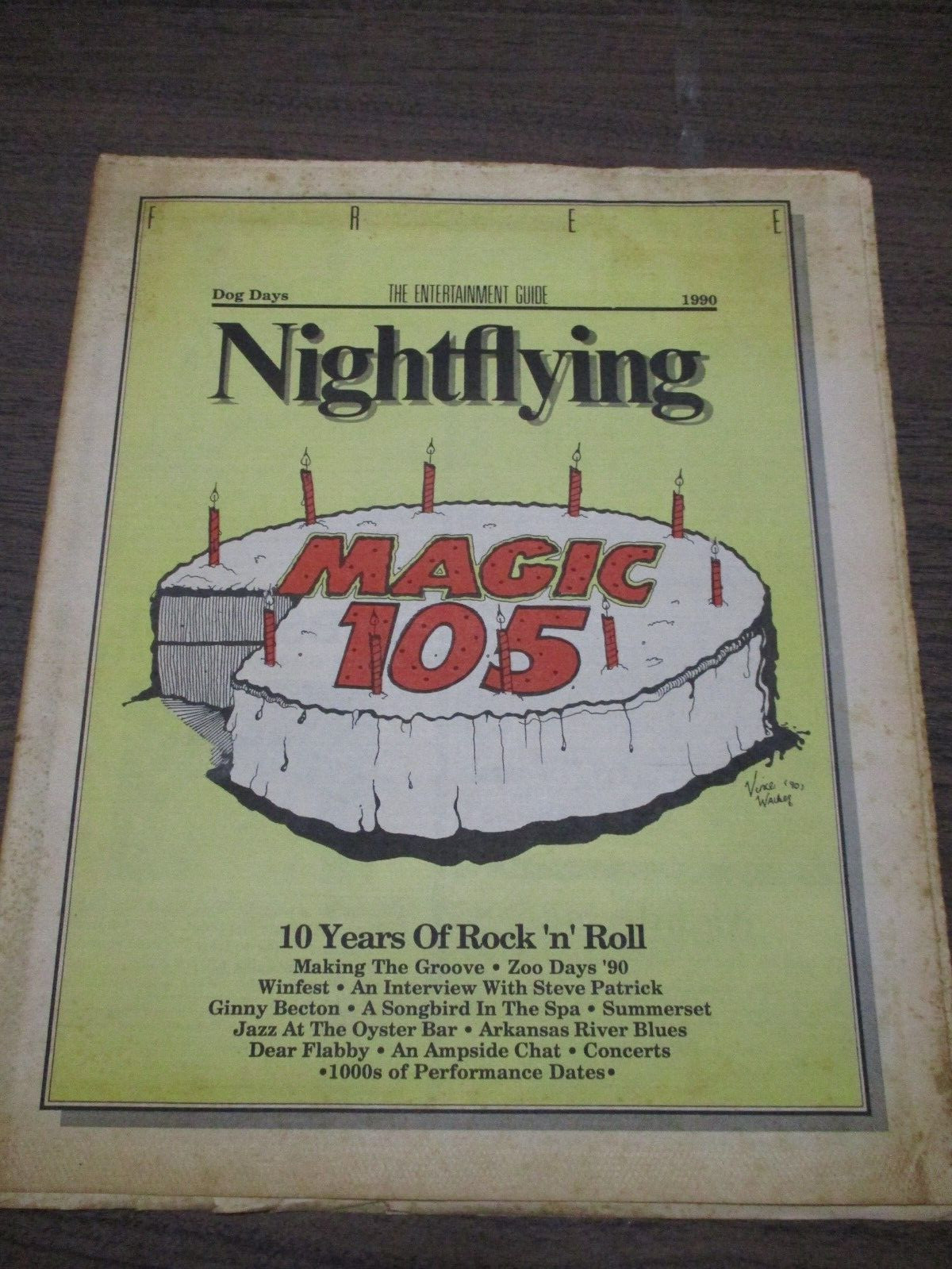 Nightflying Newspaper Little Rock AR 1990 Magazine Magic 105 Radio Sam Kinison