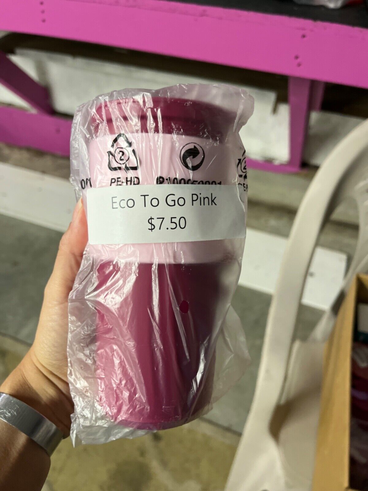 Tupperware Insulated Travel Mug ~ Eco To Go ~ 16 oz ~Pink  New