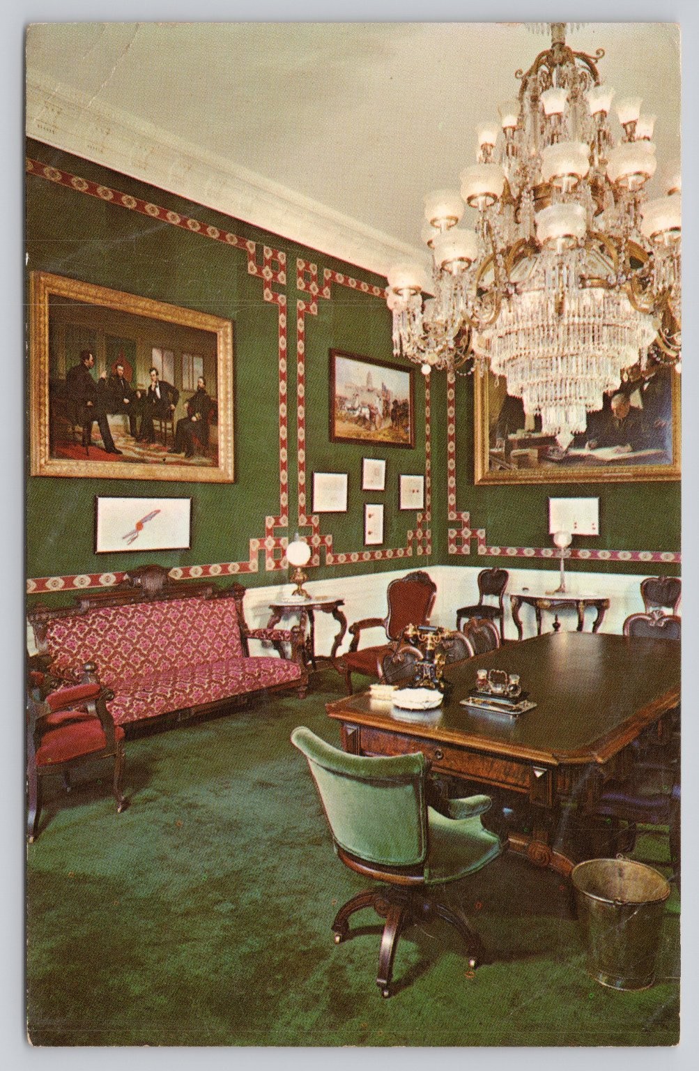 White House Treaty Room Washington DC Vintage Postcard Capsco K-12880