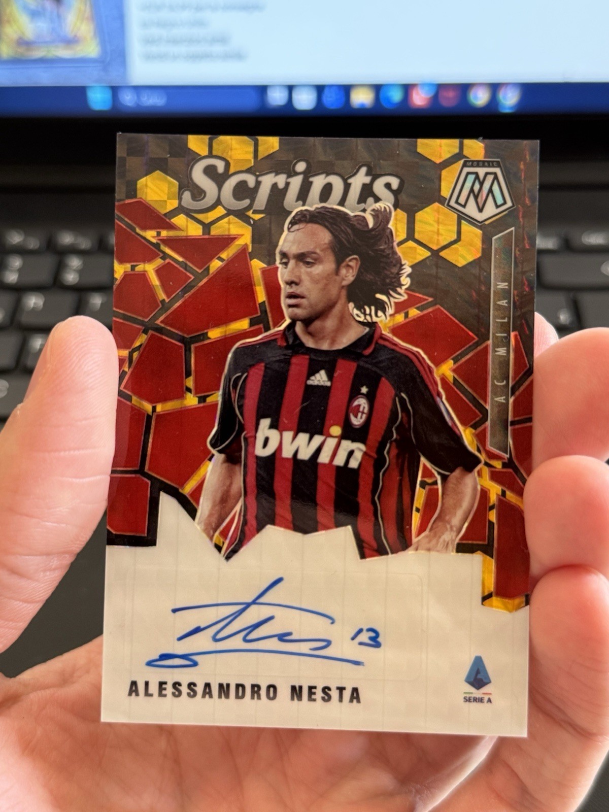 2020-21 Panini Mosaic Serie A Scripts Alessandro Nesta Auto SSP 1/1 #S-AN Milan