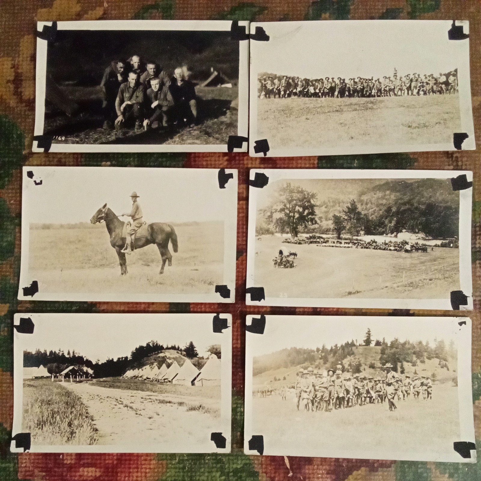 RPPC Fort Ethan Allen Photo Postcard Troops Tents Horse Covered wagon RPPC Fort Ethan Allen Photo Postcard Troops Tents Horse Covered wagon